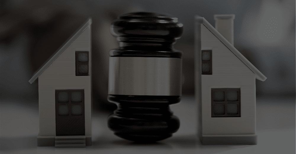 A gavel in between a split house