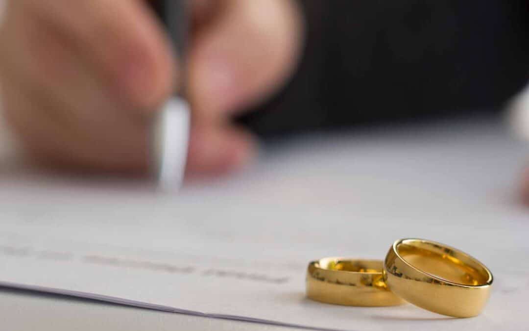 wedding ring divorce papers