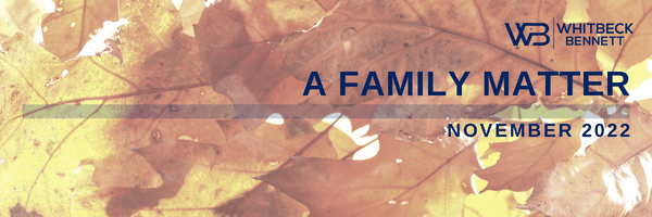 A Family Matter Newsletter – November 2022
